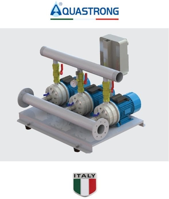 Aquastrong  DC3 EDX 32-110       3X1.1kW 380V  Üç Pompalı Yatay Paket Hidrofor