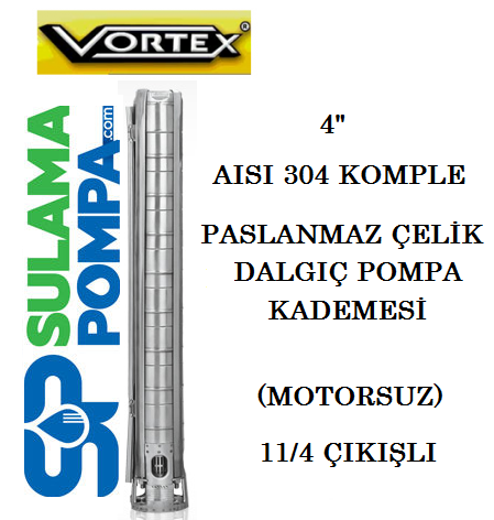 VORTEX 4 CLK 5A-17 - 2.HP 4\'\' AISI 304 PASLANMAZ ÇELİK FANLI DALGIÇ POMPA