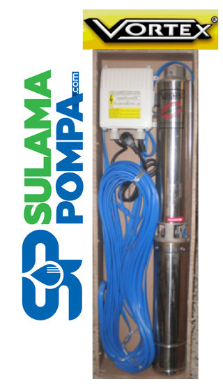 VORTEX 9 GMP-14 2.HP 220V  DERİN KUYU PAKET DALGIÇ POMPA (kablo+pano)