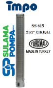 SS 615/12 7.5 HP  21/2'' ÇIKIŞLI 6'' KOMPLE PASLANMAZ ÇELİK TEK DALGIÇ POMPA