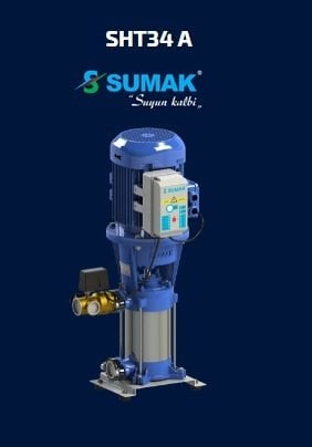 SUMAK SHT34A 1000/5 10.HP 380V DÜŞEY MİLLİ KADEMELİ HİDROFOR