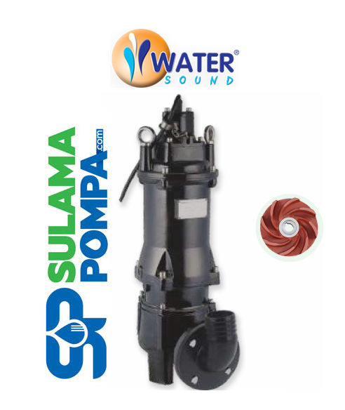 WATER 65 WQX25-15-3 - 4.HP 380V DÖKÜM GÖVDELİ PARÇALAYICILI ATIK SU DALGIÇ POMPA