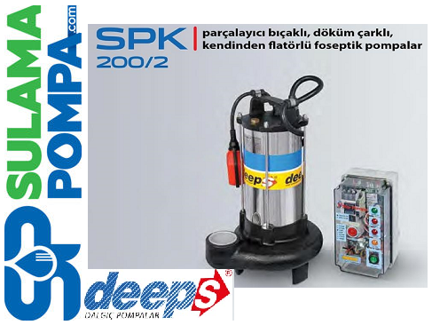 STAR SPK 200 M- 2. HP 220W PARÇALAYICI BIÇAKLI FOSEPTİK DALGIÇ POMPA + PANOLU