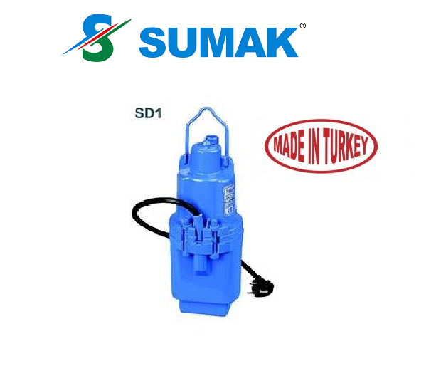 SUMAK SD1 1/2\'\'  40 MT KABLOLU ELEKTROMANYETİK (TİTREŞİMLİ) DALGIÇ POMPA