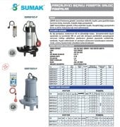 SUMAK SBRT  75/3-P   7.5HP  380V  TRİFAZE  PARÇALAYICI BIÇAKLI FOSEPTİK DALGIÇ POMPA