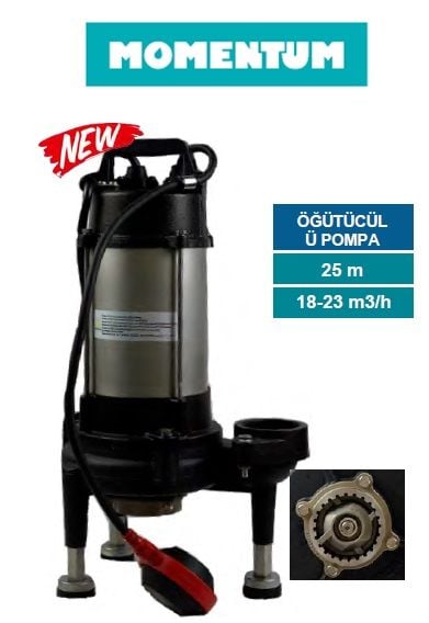 Momentum P1800T 2,5hp 380V Özel Öğütücülü Sistemli Bıçaklı Dalgıç Pompa