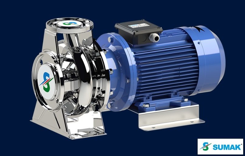 Sumak  SMINOX  200/50   15Hp 380V   Komple Paslanmaz Çelik Rijit Kaplinli Flanşlı Santrifüj Pompa (AISI 316)