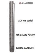 Alarko 7077/03   15Hp  7'' Paslanmaz Çelik Derin Kuyu Tek Dalgıç Pompa (Tek Pompa-Pompa Kademesi) ALK-KPS Serisi