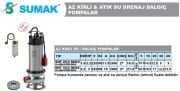 SUMAK, SDF 20/2 İNOX, 2.2HP, 220V, PASLANMAZ GÖVDELİ, AZ KİRLİ SU DALGIÇ POMPASI
