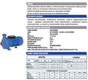 SUMAK, SMT220/1.5, 380V, 2.2HP, TEK KADEMELİ, SANTRİFÜJ POMPA