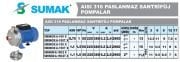 SUMAK, SMINOX/A-150T X, 1.5HP, 380V, PASLANMAZ SANTRİFÜJ POMPA (AISI 316)