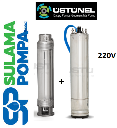 ÜSTÜNEL S4 P8 01/04 1.HP 220V DERİN KUYU DALGIÇ POMPA