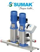 SUMAK, SHTP8B 220/8 SMART, 2x2.2 HP, 380V, ÇİFT POMPALI, DÜŞEY MİLLİ, KADEMELİ, KOMPLE PASLANMAZ, INLINE HİDROFORLAR