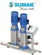 SUMAK, SHTP16B 750/14 SMART, 2x7.5 HP, 380V, ÇİFT POMPALI, DÜŞEY MİLLİ, KADEMELİ, KOMPLE PASLANMAZ, INLINE HİDROFORLAR