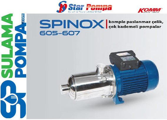 STAR SPINOX 607 M 1.5 HP 220V KOMPLE PASLANMAZ ÇOK KADEMELİ POMPA