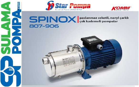 STAR SPINOX 904 M 2.HP 220V PASLANMAZ CEKETLİ NORYL ÇARKLI ÇOK KADEMELİ POMPA