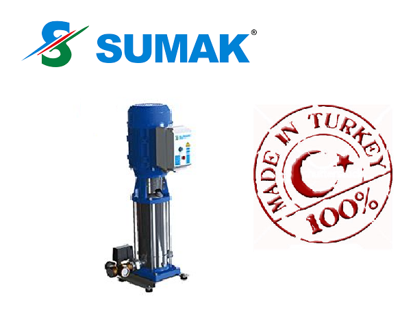 SUMAK SHTP8 A 300/10 3.HP 380W DÜŞEY MİLLİ KADEMELİ KOMPLE PASLANMAZ HİDROFOR