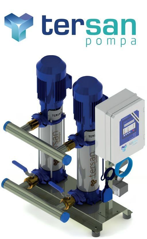 TERSAN, 2xTH 6-8, 2x1HP, 380V, ÇİFT POMPALI, DÜŞEY MİLLİ, ÇOK KADEMELİ HİDROFOR