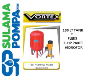 VORTEX 3.HP 220V 100 LT GENLEŞME TANKI+FLEKS PAKET HİDROFOR (6 KAT 30 DAİRE) SESSİZ