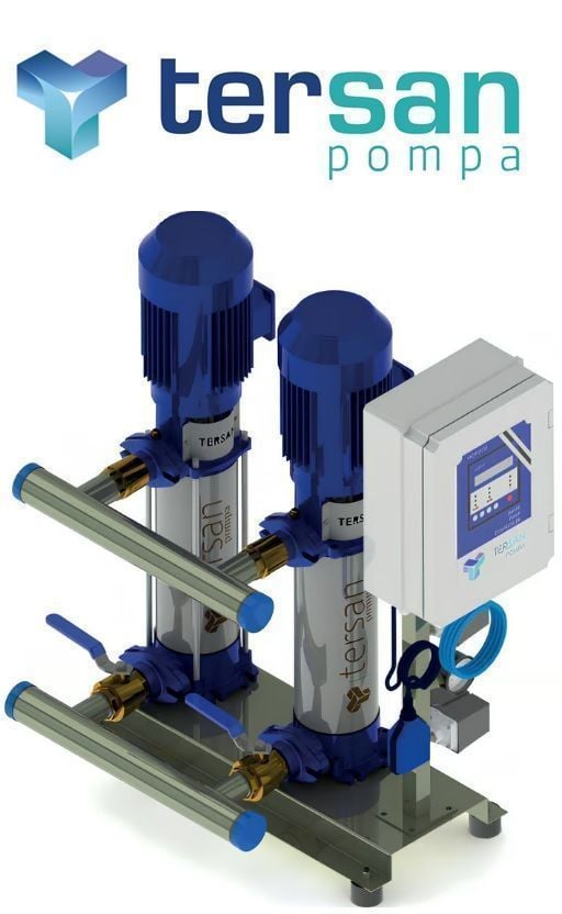 TERSAN, 2xTH 6-14, 2x2HP, 220V, ÇİFT POMPALI, DÜŞEY MİLLİ, ÇOK KADEMELİ HİDROFOR