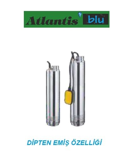 Atlantis Blu  SCM 8A   2Hp 220V  Çok Kademeli  Monoblok Keson Kuyu Pompa (10 m kablolu, kumanda panolu, taşıma halatlı,kendinden motor soğutmalı)