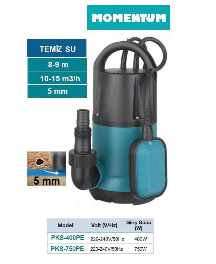PKS-400PE - 400W 220V DRENAJ DALGIÇ POMPA