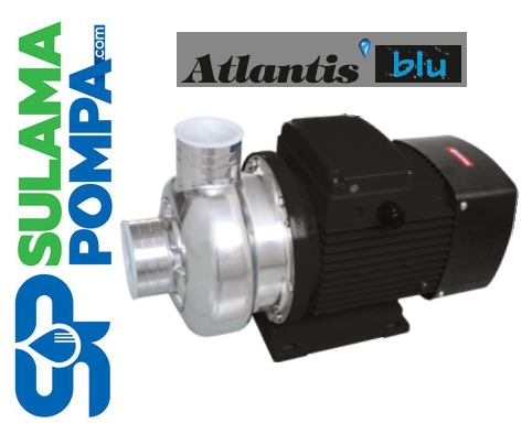 ATLANTİS ACF 150M/304 1.5 HP 220V KOMPLE PASLANMAZ ÇELİK AÇIK FANLI SANTRİFÜJ POMPA