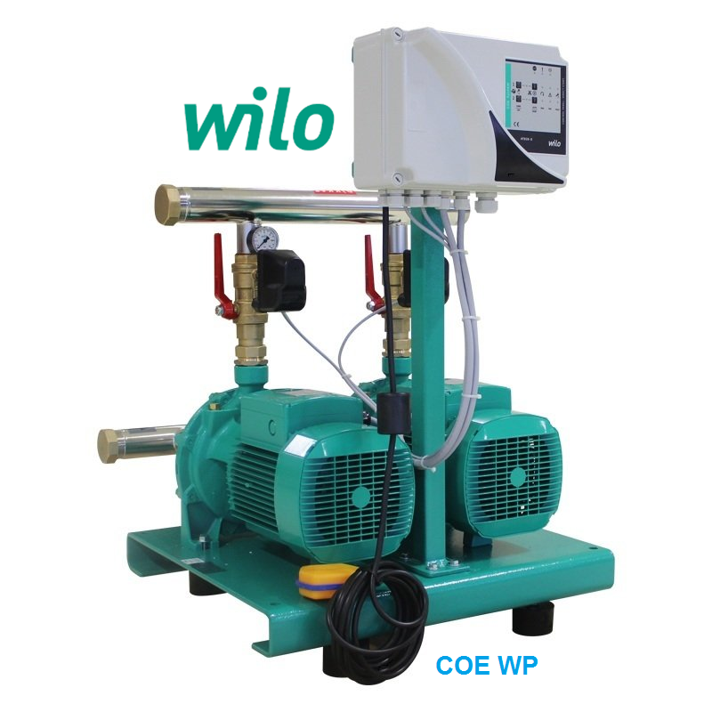 Wilo COE2-WP102  2x2.2kW 380V  Çift Pompalı İki Kademeli Monoblok Yatay Paket Hidrofor