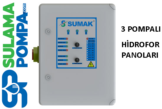 SUMAK SPTH 3x1.1 KW 380V 3 POMPALI HİDROFOR PANOLARI