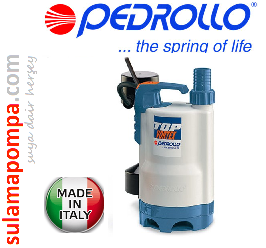 PEDROLLO TOP 2-VORTEX -GM 0.50 HP GİZLİ FLATÖRLÜ PLASTİK GÖVDELİ DALGIÇ POMPA