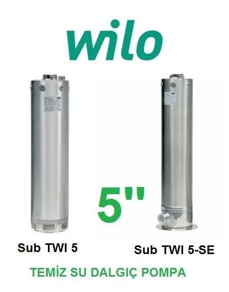 WİLO SUB-TWI5 904 M   1.5kW  220V  5\'\' PASLANMAZ ÇELİK KESON KUYU DALGIÇ POMPA