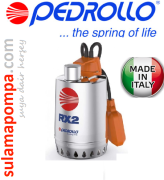 PEDROLLO RXM2 0.5 HP FULL PASLANMAZ DRENAJ DALGIÇ POMPA