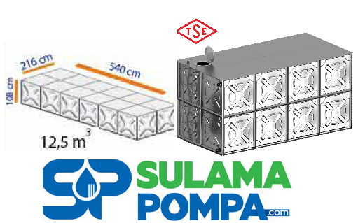 12.5 m3 PASLANMAZ ÇELİK SU DEPOSU