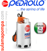 PEDROLLO RXM 3/20 0,75 HP 380W AÇIK FANLI FULL PASLANMAZ DRENAJ DALGIÇ POMPA
