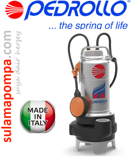 PEDROLLO VX 15/35-N 1,5  HP 380 W PASLANMAZ GÖVDELİ FOSEPTİK DALGIÇ POMPA