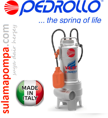 PEDROLLO VXM 10/35-ST 1.HP FULL PASLANMAZ FOSEPTİK DALGIÇ POMPA
