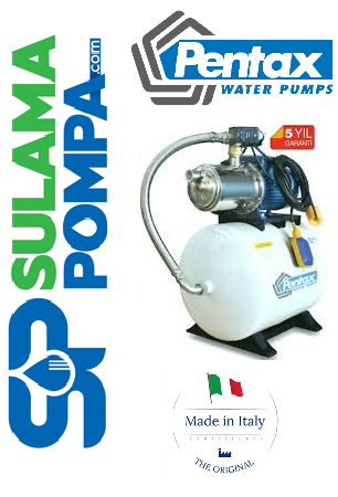 PENTAX ULTRA S/5-120/4- 1,2 HP 220V 60 LT YATIK TANKLI KOMPLE PASLANMAZ ÇOK KADEMELİ PAKET HİDROFOR 6 KAT 28 DAİRE