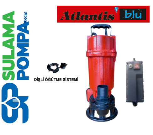 ATLANTİS OGUTUCU 1.1M- 1.5 HP 220V TAM ÖĞÜTÜCÜ PARÇALAYICI FOSEPTİK DALGIÇ POMPA
