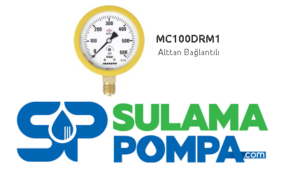 100 mm 1/2'' METAL GÖVDE+METAL KAPAK MANOMETRE