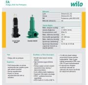 Wilo FA 08.64-258E + T 17.2-4/24H Ex  10kW 380V  Döküm Gövdeli Atıksu Drenaj Dalgıç Pompa