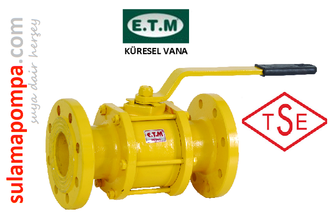 E.T.M YUSAL PN16 25 DN100 TAM GEÇİŞLİ UZUN TİP KÜRESEL DOĞALGAZ VANASI