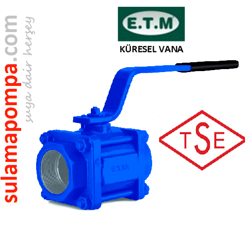 YUSAL E.T.M PN16-25 DN50 İÇTEN DİŞLİ TAM GEÇİŞLİ KÜRESEL VANA