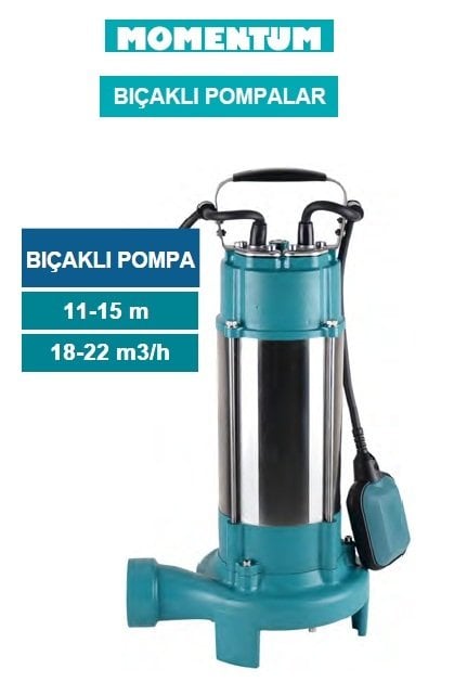 MOMENTUM PSP16-11/1.1   -1.5HP-220V-  PARÇALAYICI BIÇAKLI PASLANMAZ GÖVDELİ FOSEPTİK DALGIÇ POMPA