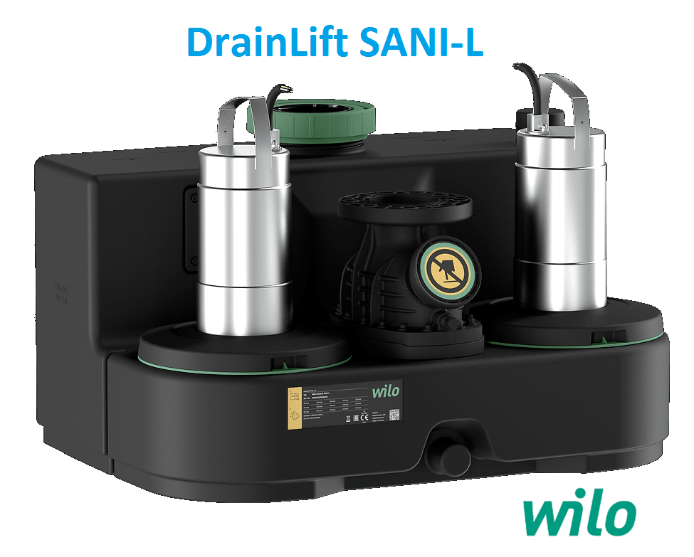Wilo DrainLift SANI-L.17T/4  2x2.5kW 380V  Çift Pompalı Foseptik Tahliye Cihazı (Atıksu Terfi İstasyonu)