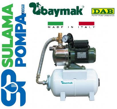 BAYMAK JETİNOX 102 M 1, HP 50 LT TANKLI 220V PASLANMAZ PAKET HİDROFOR