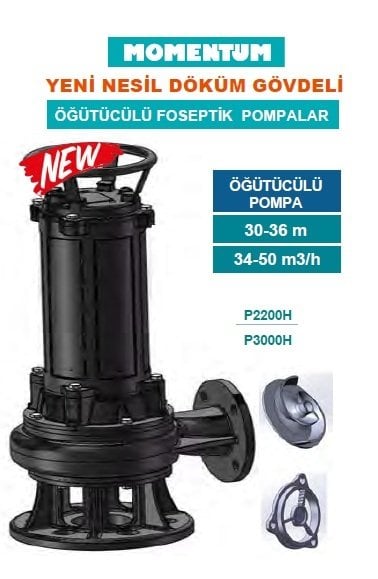 MOMENTUM P3000H- 4HP-380V- PARÇALAYICI BIÇAKLI DÖKÜM GÖVDELİ FOSEPTİK ÖĞÜTÜCÜLÜ DALGIÇ POMPA
