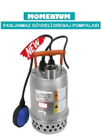MOMENTUM PDN10-9/0.25 -0.37HP-220V- PASLANMAZ GÖVDELİ DRENAJ DALGIÇ POMPA