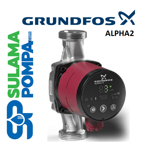 GRUNDFOS ALPHA2 25-50 N 180mm GİRİŞ-ÇIKIŞ 11/2'' FREKANS KONVERTÖRLÜ SİRKÜLASYON POMPASI