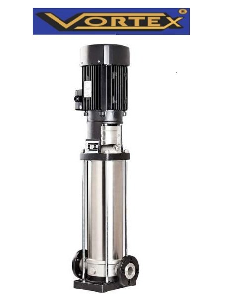 Vortex VS 20-03  5.5Hp 380V Komple Paslanmaz Çelik Dik Milli Kademeli İnline Pompa - AISI 304 S/S