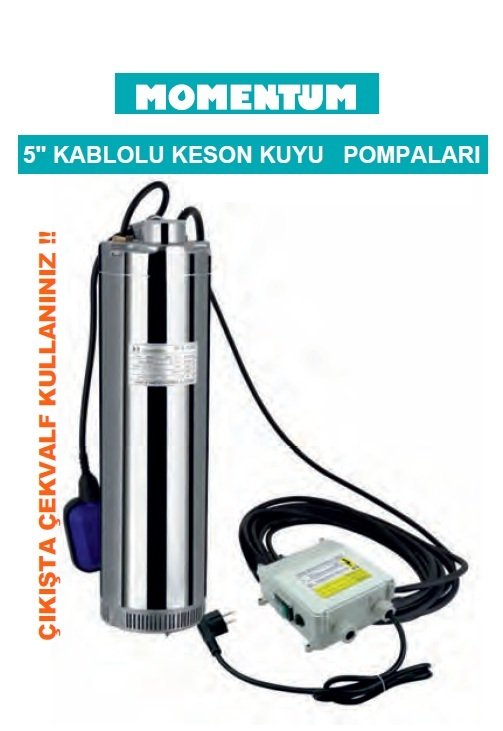 Momentum MXSM407   2Hp 220V   5'' Paslanmaz Fanlı Çok Kademeli Kablolu Dalgıç Pompa